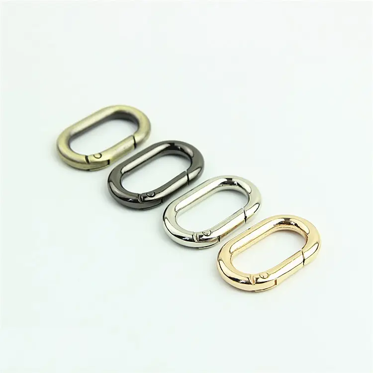 High Quality 25mm Silver Oval Snap Clip Hook O Ring Spring Gate Clasp Buckle Round Spring Carabiner For Bag