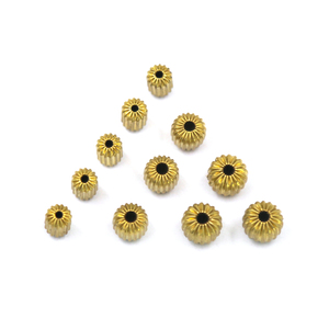 Cuentas Huecas de Latón Corrugado en Forma de Gota de Pera, Cuentas Metálicas Acanaladas <span class=keywords><strong>para</strong></span> Manualidades, Joyería, Fornituras y Componentes de Joyería - Product Image 6