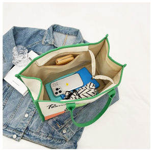 Gran oferta, bolsa <span class=keywords><strong>de</strong></span> compras <span class=keywords><strong>de</strong></span> algodón ecológica, bolsa <span class=keywords><strong>de</strong></span> lona plegable reutilizable personalizable para mujer con regalo con estampado <span class=keywords><strong>de</strong></span> logotipo - Product Image 2