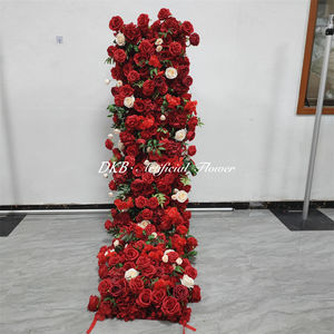 Arche florale en tissu de soie rouge durable et écologique DKB Factory, 6-7 pieds, pour décoration de mariage, événement ou photomaton – Vente chaude - Product Image 6