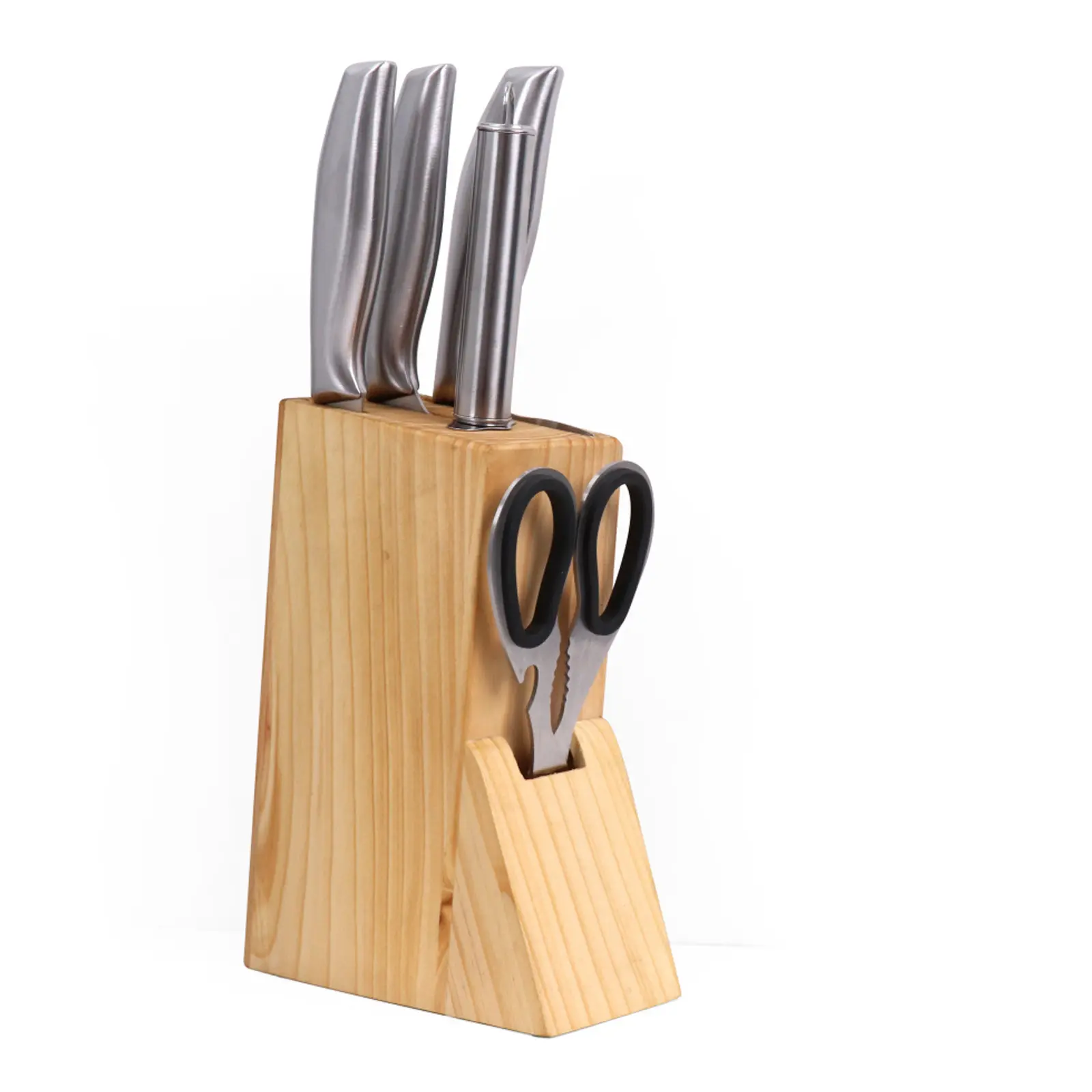 5pcs Stainless Steel Kitchen Knife Block Set Steel Chef Knife