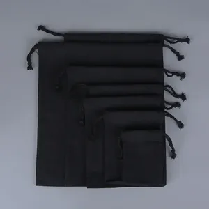 Wholesale Custom Logo <b>Drawstring</b> Cotton Dust Bags Small Canvas <b>Drawstring</b> <b>Pouch</b> for Jewelry Letter Pattern - Product Image 3
