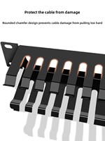 Rack de gestion des câbles en acier laminé à froid, revêtement poudré noir, 1U, 19 pouces, 24 emplacements horizontaux, avec 48 ports