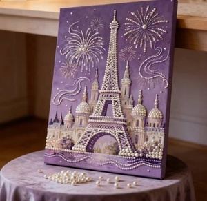 XIXI 2026 Nouveau Design Kit de Peinture Diamant 3D en Acrylique Perlé DIY, Formes Irrégulières, Encadré, Artisanat Fait Main, Art Anti-Stress pour la Maison - Product Image 5