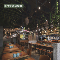 Ensembles de meubles de restaurant BFP, table et chaises en bois pour projets personnalisés à usage commercial