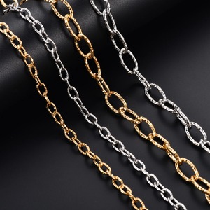 Collar de Cadena de Eslabones de Acero Inoxidable Brillante con Corte Ovalado para Hombre y Mujer, Gargantilla de Metal Color Plata/Dorado, Joyería de Regalo - Product Image 3