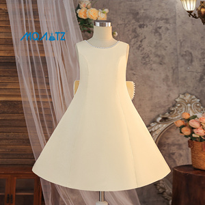 MQATZ abito bianco di pizzo con perla senza schienale per ragazzi mostra graziosi bambini vestito elegante da principessa <span class=keywords><strong>12</strong></span> anni abito da ragazza - Product Image 2