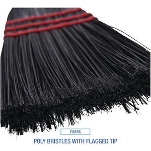 Boardwalk BWK951BP Naturel/Noir 37-38 pouces. Balai de hall avec poils en polypropylène à pointe flagonnée et tête de balai en herbe/PET, lot de 12 - Product Image 4