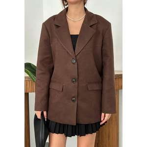 เสื้อเบลเซอร์กำมะหยี่สีน้ำตาลขายส่ง แจ็คเก็ตหนังกลับ ปักลายประดับเลื่อมมุก มีให้เลือกแบบสั้น แบบยาว ลายพิมพ์หลากหลาย และแบบเรียบ - Product Image 2