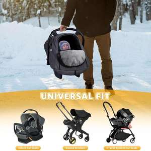 Housse de siège auto d'hiver pour bébé, compatible pluie, neige et vent, essentiels pour bébé, auvent de transport - Product Image 6