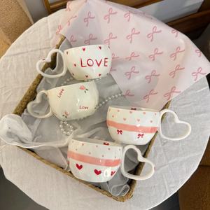 Taza de Café de Cerámica Coreana con Asa en Forma de Corazón, de Alta Calidad, Exquisita, para Uso Diario, Bonita Taza de <span class=keywords><strong>Desayuno</strong></span> para Regalo - Product Image 2