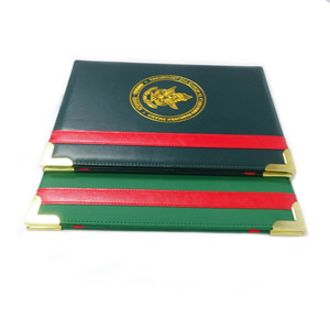 Professional Custom PU Leather Size Diploma Cover Gold Stamping Printing Logo <b>School</b> Graduation Certificate Holder <b>Folder</b> - Product Image 1