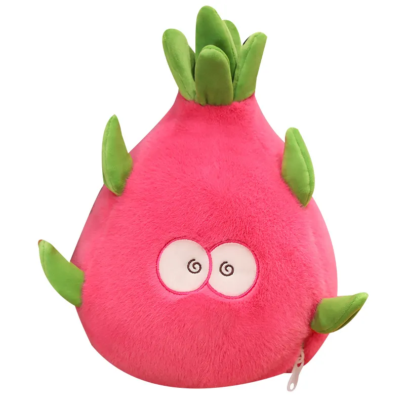 Etiqueta de tamaño personalizado Piel de juguete de peluche precio de fábrica cosas populares para juguetes de peluche almohada dragón de peluche rojo fruta