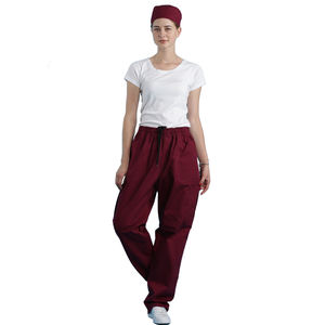Pantalon de travail unisexe, couleur rouge vin, grande taille, avec cordon de serrage XXS-4XL, collection printemps, tissu, poches droites avec logo - Product Image 1
