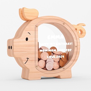 <span class=keywords><strong>Tirelire</strong></span> en bois pour enfants, en pin, motif dessin animé cochon et éléphant, <span class=keywords><strong>tirelire</strong></span> mignonne pour <span class=keywords><strong>garçon</strong></span>, <span class=keywords><strong>tirelire</strong></span> en bois pour économiser des pièces - Product Image 1