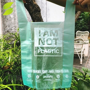 Eco-Friendly 100% Biodegradable <b>Compostable</b> T-Shirt <b>Bags</b> for Shopping for Supermarkets and Exhibitions - Product Image 3