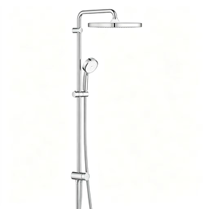 Groh26694000 Sistema de Ducha Termostático de Pared Cromado Pulido con Cabezal de Lluvia Redondo y Barra Deslizante Ajustable - Product Image 1