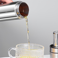 Bouteille d'eau en acier inoxydable 316 avec infuseur à thé, ouverture en un clic, bouteille d'eau isolée, thermos, tasse