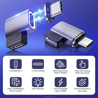 Adaptateur magnétique Type C 240W 180 °   Convertisseur de données à charge rapide 5A mâle-femelle pour ordinateur portable, téléphone, tablette