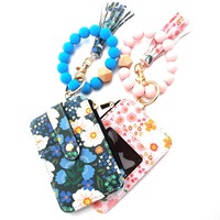 Llavero de Cuero Genuino, Resistente, con Bloqueo RFID, Tarjetero, Monedero, Pulsera, Llavero de Lujo para Mujer con Borla, Envío Rápido RTS