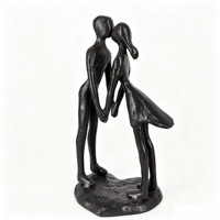 Figurine de couple en fonte faite à la main, mains jointes, abstraite, romantique, ornement d'art de bureau, décoration d'intérieur, mariage, vente en gros