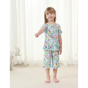 Conjunto de Pijama Floral para Mujer BambooBud, Camiseta de Manga Corta y Pantalones Capri, Ropa de Dormir de Viscosa Suave, Conjunto de 2 Piezas para Verano - Product Image 5