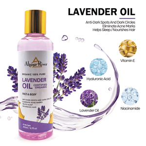 Aceite Corporal 100% Natural y Orgánico con Vitamina E, Elimina Manchas Oscuras, Elimina Ojeras, Ayuda a <span class=keywords><strong>Dormir</strong></span>, Aceite de Masaje de Lavanda - Product Image 5