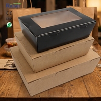 Boîtes à emporter en papier jetables avec fenêtre transparente en PET, contenants pour pâtisserie, sandwichs, gâteaux, beignets, biscuits, desserts