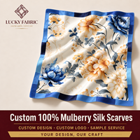 Écharpe carrée 100% soie de mûrier 90x90 cm avec impression personnalisée de motifs géométriques et tropicaux, douce pour la peau, OEM / ODM