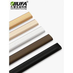 Jiufa Thickened Aluminum Wardrobe Hanging Rod With Flange Stripe Smooth Finish For Closet <b>Clothes</b> <b>Rack</b> - Product Image 2