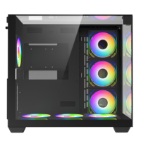 Boîtier PC AntarcChill à prix de gros, boîtier ATX Mid Tower pour gamer, boîtier de bureau, châssis d'ordinateur en verre trempé