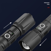 Wason Nouvelle Arrivée Durable En Aluminium De Haute Qualité Puissant 500 Mètres De Long Faisceau Rechargeable Zoom Lampe De Poche Avec Affichage Numérique