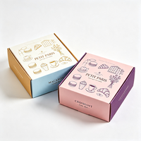 Boîte cadeau pour biscuits avec design abstrait topographique et blocs de couleur, sac en papier kraft inclus, emballage artistique, logo personnalisé, vente en gros, commande en gros