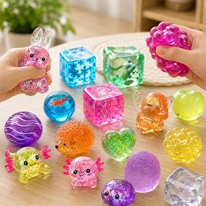 Juguete Antiestrés Táctil de Gelatina Brillante Transparente con Figuras de Animales en Cubos, Bolas y Huevos para Exhibición Minorista - Product Image 4