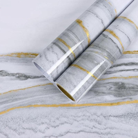 Rouleaux de papier peint décoratifs brillants effet marbre, rouleaux de papier peint en mousse PE, autocollants muraux en feuille de marbre