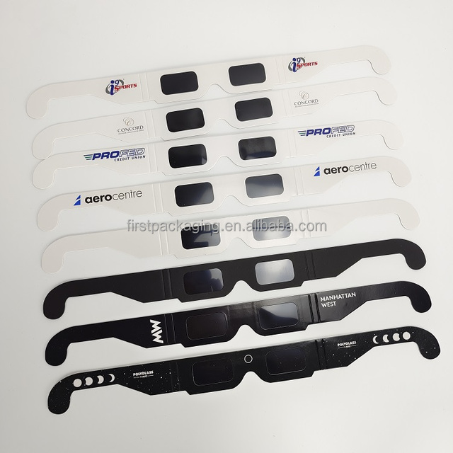 Premium 3D Customized Design Solar Eclipse Glasses Safety Sunglasses for Direct Sun Viewing Made of Durable Paper Material
