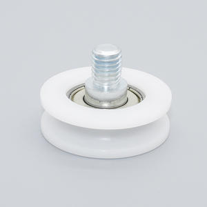 ล้อปรับระดับสำหรับอุปกรณ์ส่งกำลังแบบสกรู M8 ล้อนำทางรูปตัวยูเว้าทำจาก POM (โพลีออกซีเมทิลีน)  ลูกรอกเคลือบยาง - Product Image 3