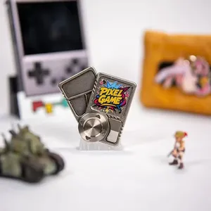 PGEDC Juguete DIY de Giroscopio de Dedo para Alivio del Estrés, con Múltiples Formas de Juego, Fidget Spinner, Deslizador de Trinquete Mecánico con Botón Metálico y Tarjeta de Empuje - Product Image 6