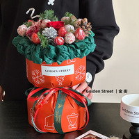 Kertas Pembungkus Buket Bunga Berlapis Anti Air Korea dengan Pola Kustom untuk Pembungkus Hadiah DIY Pembungkus Bunga Natal