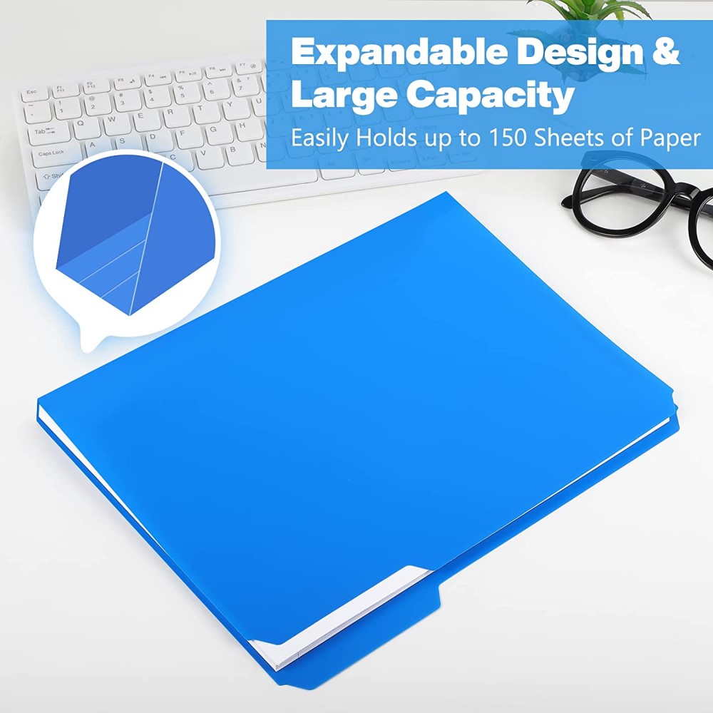 SUNEE File Folders, 30 Pack Manilla Folders 8.5 X 11, Colored