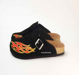 Sandales en cuir véritable style vintage avec semelle en liège pour femmes et hommes – Tendance mode pour l'été et l'automne - Product Image 5