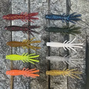 63mm 75mm alta elasticità stretch soft tpe gamberetti lure bass pesce gatto tpe esche da pesca tpr worm