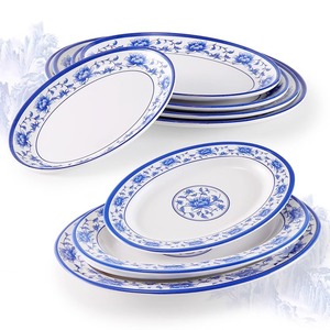 A5 <b>melamine</b> blue and white porcelain imitation <b>plate</b>, oval fish <b>plate</b>, cold dish <b>plate</b>, plastic dish, hotel/restaurant stir-fry - Product Image 2