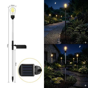 Lámpara Solar de Jardín con Bombilla LED de 70 cm de Altura, Resistente al Agua, Iluminación para Caminos Exteriores, Decoración para Patio y Jardín - Product Image 5