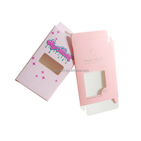 ZJ-059 OEM Bandeja de embalaje para uñas de visón con impresión, caja de papel para embalaje de uñas de marca privada