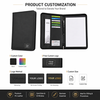 Portafolio de Cuero PU A4 con Cierre y Logotipo Personalizado, Bolsa Premium para Documentos con Ranuras para Tarjetas y Ventana para Identificación, Organizador de Oficina, Venta al Por Mayor