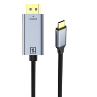 Nouveau câble USB Type C tressé de 2 m vers DisplayPort 1.4, 8K 16K 60Hz 4K 144Hz, câble Type C vers DP