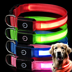 <span class=keywords><strong>Collar</strong></span> Luminoso <span class=keywords><strong>LED</strong></span> Recargable por USB para Perros, de Malla de Nailon, Venta al por Mayor, para Todas las Estaciones - Product Image 1