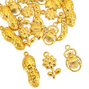 Colgante de acero inoxidable chapado en oro de 18 quilates con diseño de escarabajo, cacahuete y margarita, accesorios de joyería para bricolaje, para collares y pulseras - Product Image 4