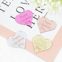 Acryl Happy Valentine's Day Herz Cupcake-Topper Verlobungs-Kuchendekoration für Geschenk-Party-Zubehör